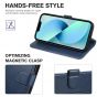 TUCCH iPhone 14 Plus Wallet Case, Mini iPhone 14 Plus 6.7-inch Leather Case, Folio Flip Cover with RFID Blocking, Stand, Credit Card Slots, Magnetic Clasp Closure - Blue