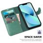 TUCCH iPhone 14 Plus Wallet Case, Mini iPhone 14 Plus 6.7-inch Leather Case, Folio Flip Cover with RFID Blocking, Stand, Credit Card Slots, Magnetic Clasp Closure - Myrtle Green