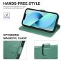 TUCCH iPhone 14 Plus Wallet Case, Mini iPhone 14 Plus 6.7-inch Leather Case, Folio Flip Cover with RFID Blocking, Stand, Credit Card Slots, Magnetic Clasp Closure - Myrtle Green