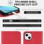 TUCCH iPhone 14 Plus Wallet Case, iPhone 14 6.7-Inch Plus Flip Folio Book Cover, Magnetic Closure Phone Case - Red