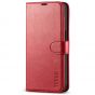 TUCCH iPhone 14 Wallet Case, iPhone 14 PU Leather Case, Folio Flip Cover with RFID Blocking, Credit Card Slots, Magnetic Clasp Closure - Red