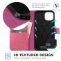 TUCCH iPhone 14 Wallet Case, iPhone 14 PU Leather Case, Folio Flip Cover with RFID Blocking, Credit Card Slots, Magnetic Clasp Closure - Hot Pink