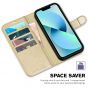 TUCCH iPhone 14 Pro Wallet Case, iPhone 14 Pro PU Leather Case, Folio Flip Cover with RFID Blocking and Kickstand - Shiny Champagne Gold