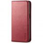 TUCCH iPhone 14 Pro Wallet Case, iPhone 14 Pro PU Leather Case with Folio Flip Book Cover, Kickstand, Card Slots, Magnetic Closure - Dark Red