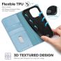 TUCCH iPhone 14 Pro Max Leather Case, iPhone 14 Pro Max PU Wallet Case with Stand Folio Flip Book Cover and Magnetic Closure - Shiny Light Blue