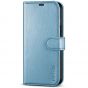 TUCCH iPhone 14 Pro Max Wallet Case, iPhone 14 Pro Max PU Leather Case with Folio Flip Book RFID Blocking, Stand, Card Slots, Magnetic Clasp Closure - Shiny Light Blue