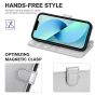 TUCCH iPhone 14 Pro Max Wallet Case, iPhone 14 Pro Max PU Leather Case with Folio Flip Book RFID Blocking, Stand, Card Slots, Magnetic Clasp Closure - Shiny Silver