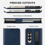 TUCCH SAMSUNG GALAXY Z FOLD4 5G Wallet Case with S Pen Holder Dual Magnetic Tab Closure Book Folio Flip Style - Dark Blue