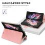 TUCCH SAMSUNG GALAXY Z FOLD4 5G Wallet Case with S Pen Holder Dual Magnetic Tab Closure Book Folio Flip Style - Rose Gold