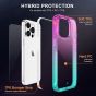 SHIELDON iPhone 13 Clear Case Anti-Yellowing, Transparent Thin Slim Anti-Scratch Shockproof PC+TPU Case with Tempered Glass Screen Protector for iPhone 13 - Purple Blue Gradient