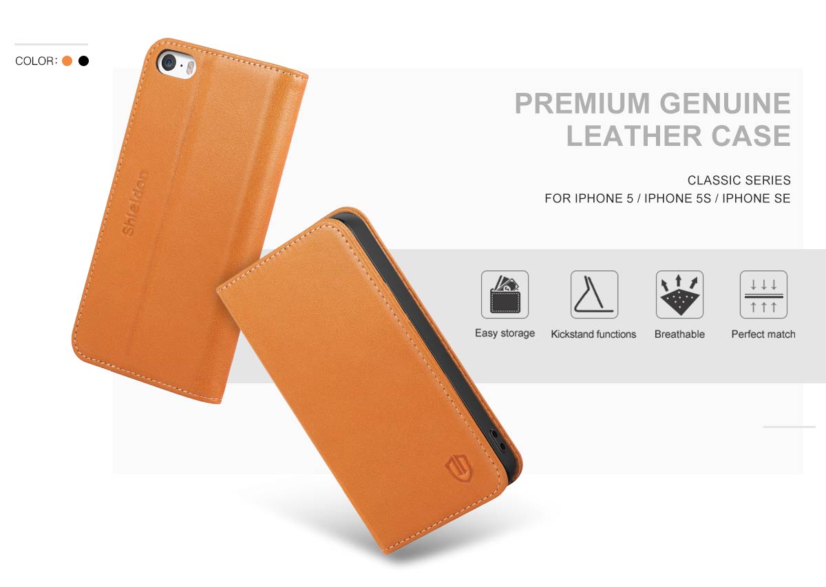 SHIELDON iPhone 5 Genuine Flip Case 