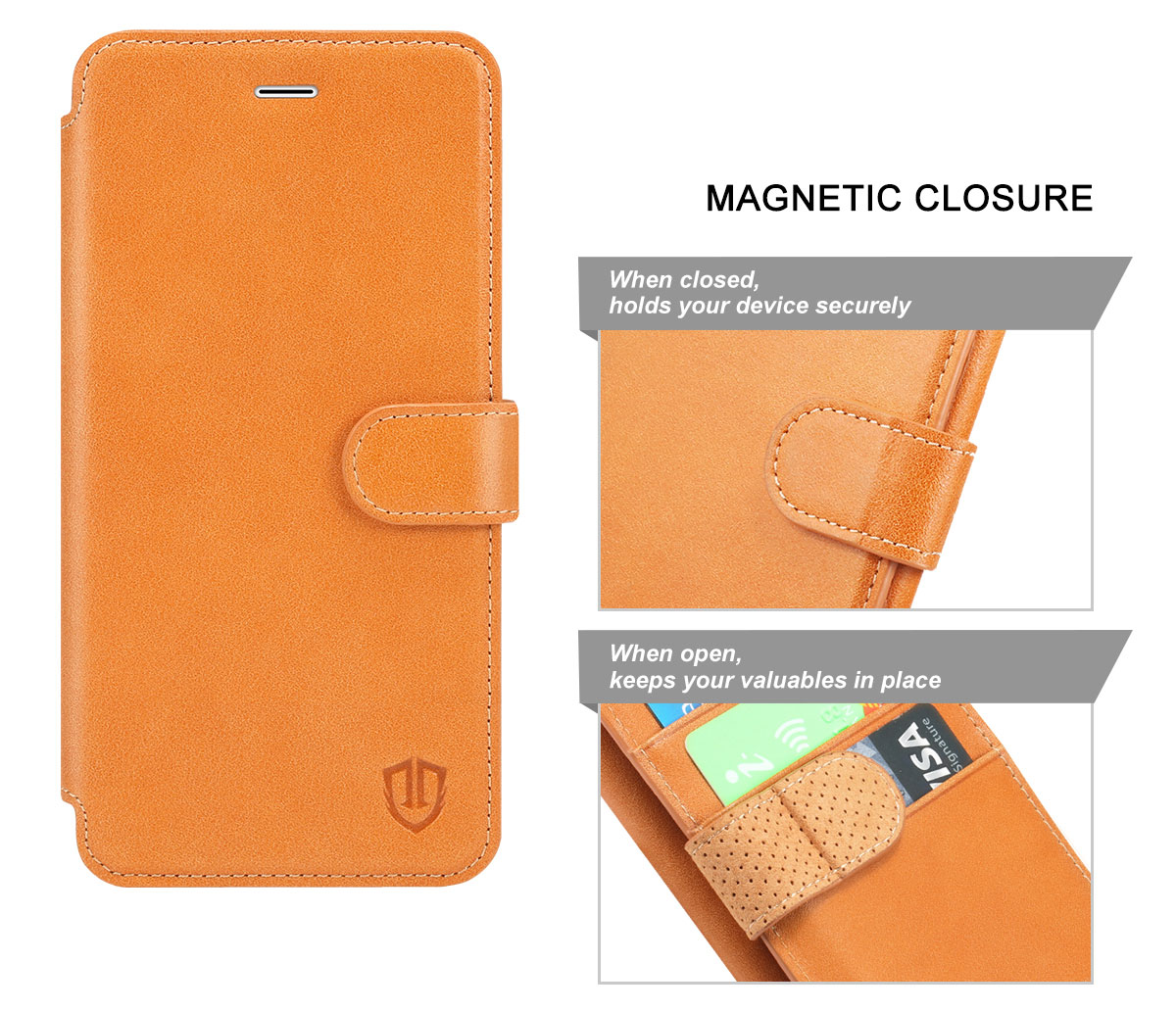 SHIELDON iPhone 5 Genuine Leather Folio Wallet Phone Case