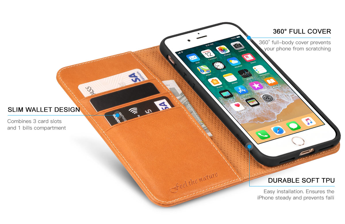 Shieldon iPhone 8 Plus Wallet Case