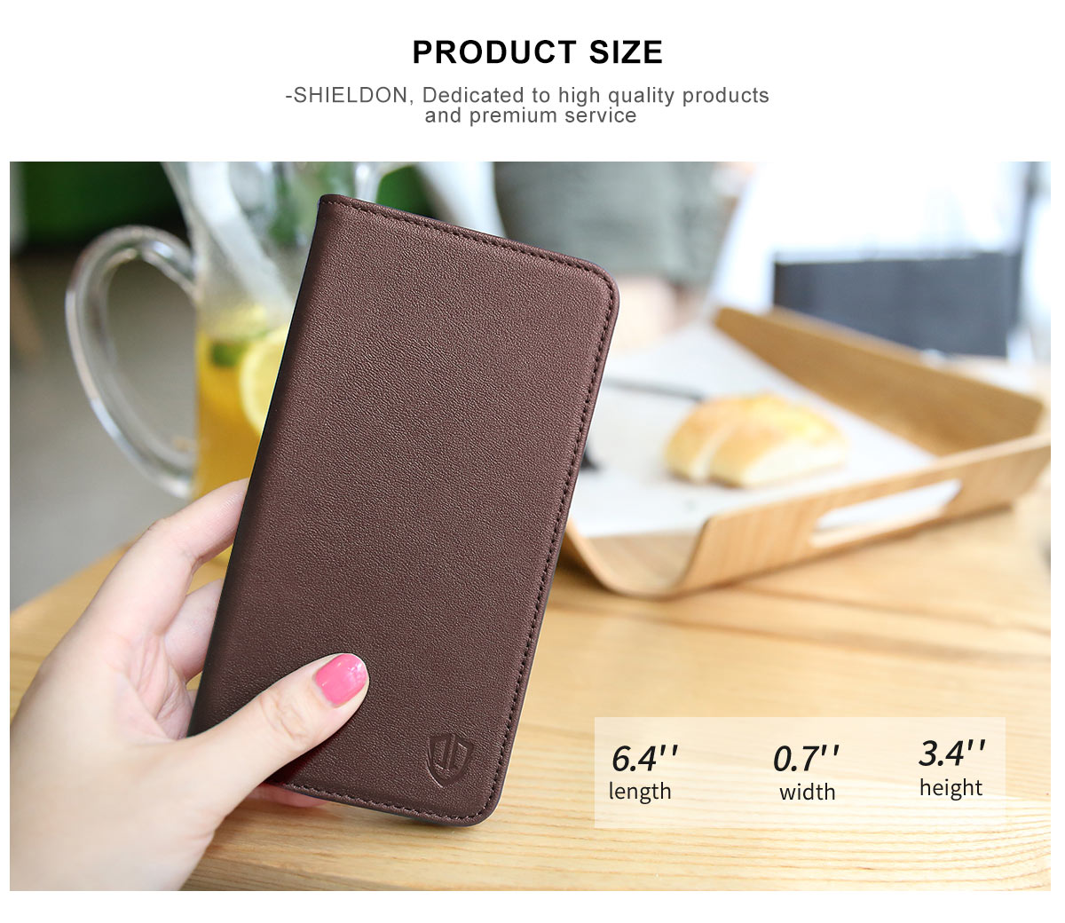 Shieldon iPhone 8 Plus Genuine Leather Wallet Case