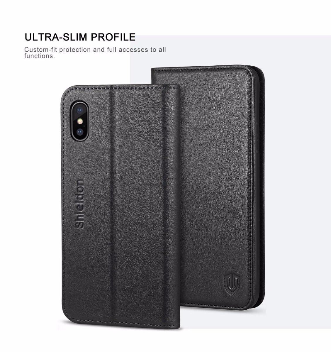 Shieldon iPhone X Book Case with Magnetic Closure