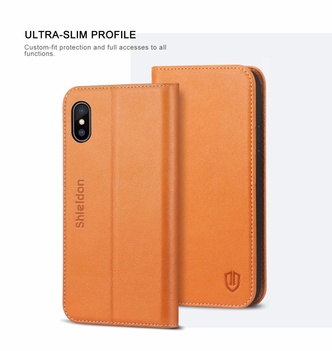 Shieldon iPhone X Book Case with Magnetic Closure