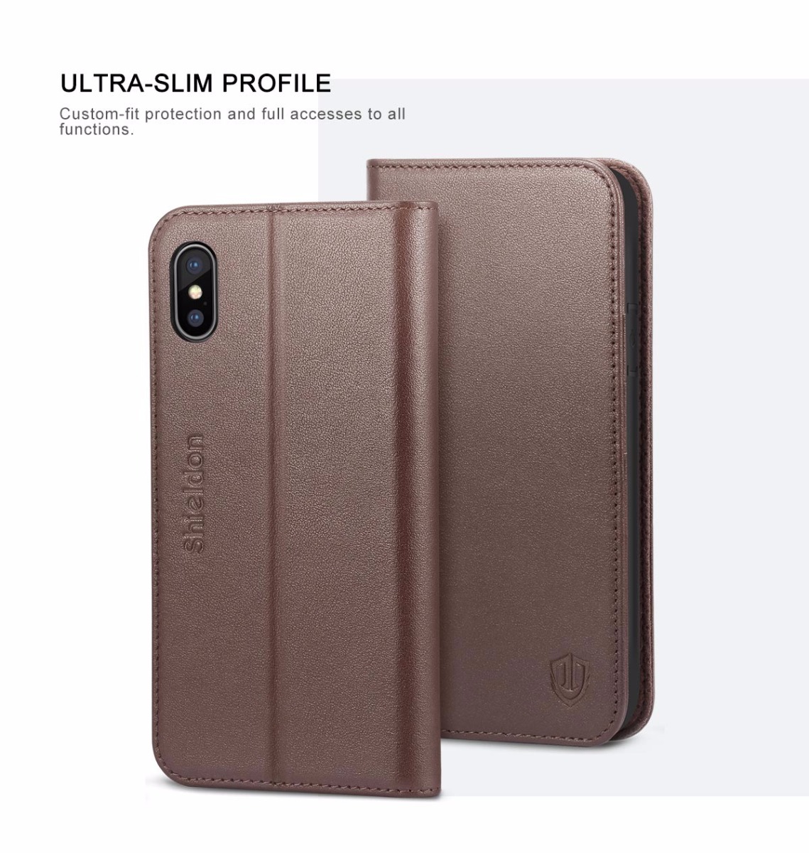 Shieldon iPhone X Book Case with Magnetic Closure