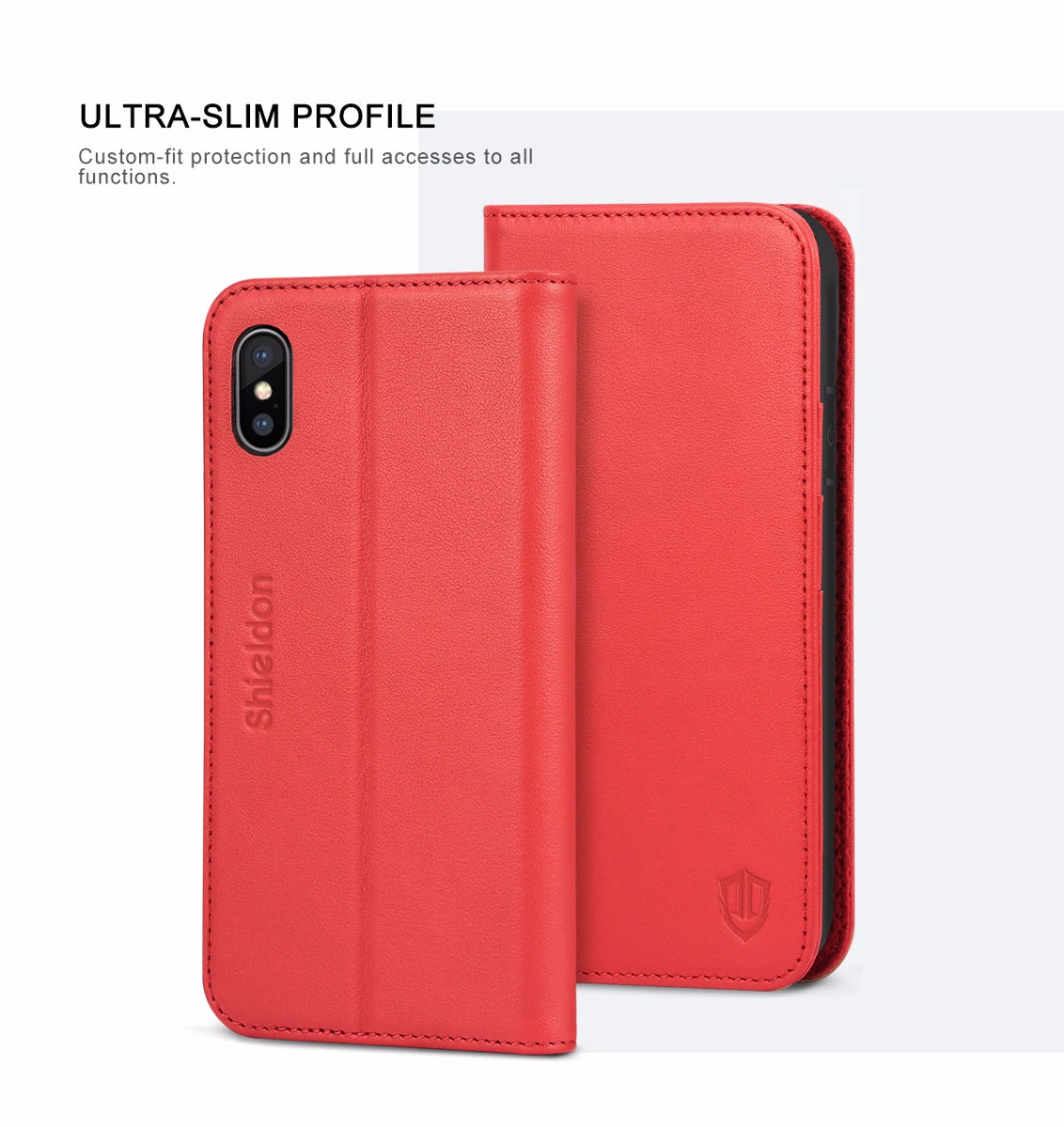 Shieldon iPhone X Book Case with Magnetic Closure