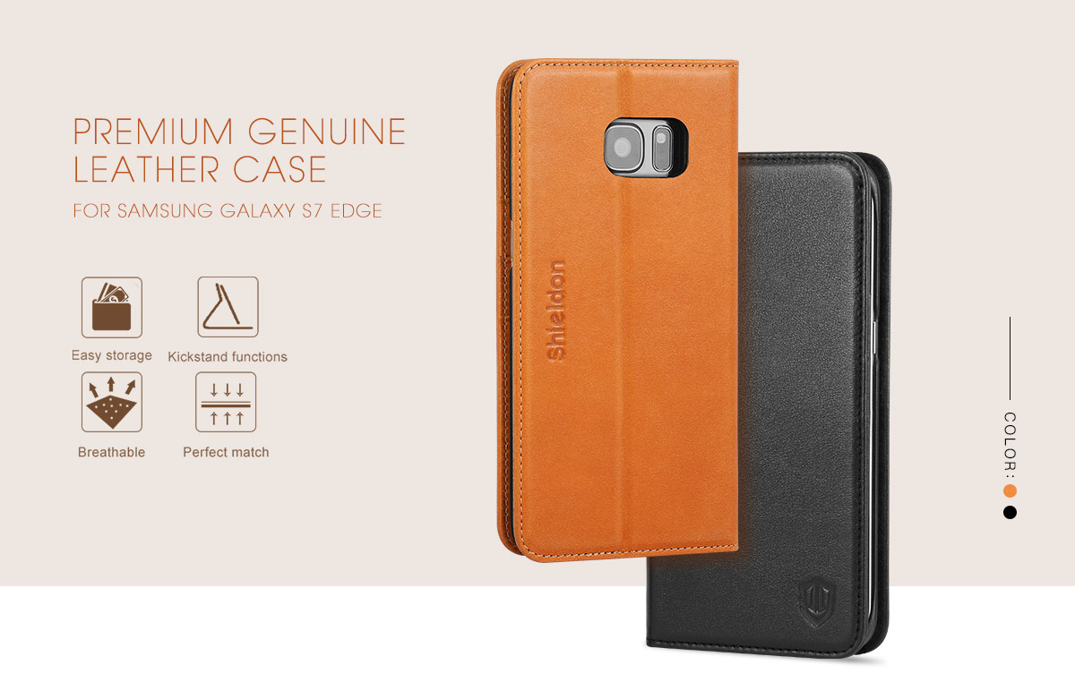SHIELDON Galaxy S7 Edge Genuine Leather Book Case SHIELDON Galaxy S7 Edge Genuine Leather Book Case