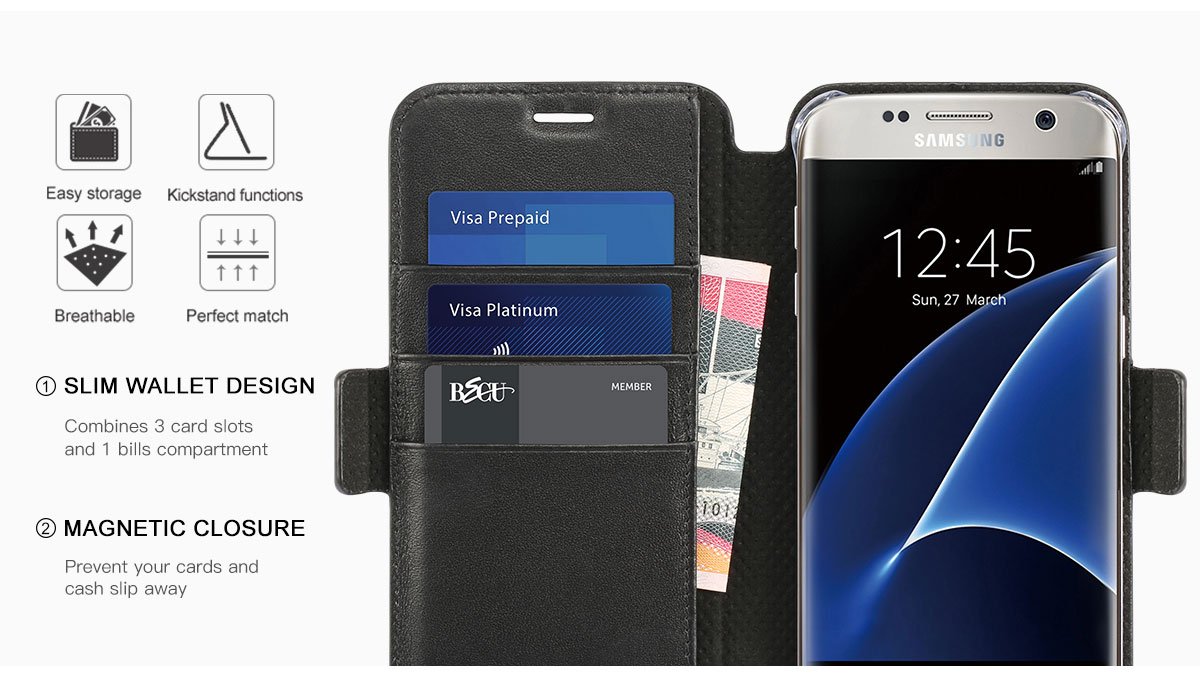 SHIELDON Galaxy S7 Edge Genuine Leather Kickstand Case SHIELDON Galaxy S7 Edge Genuine Leather Kickstand Case