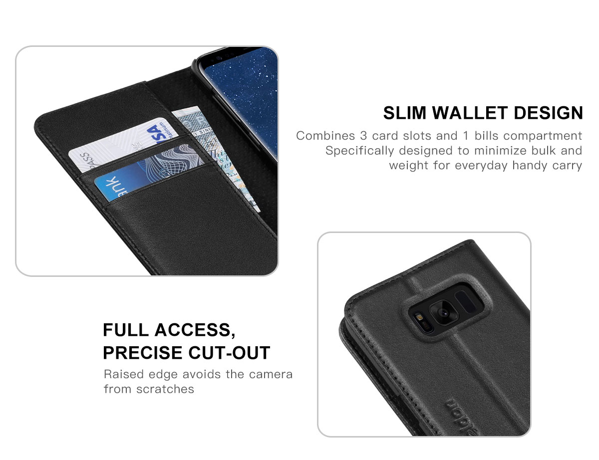 SHIELDON Galaxy S8 Plus Genuine Leather Wallet Case