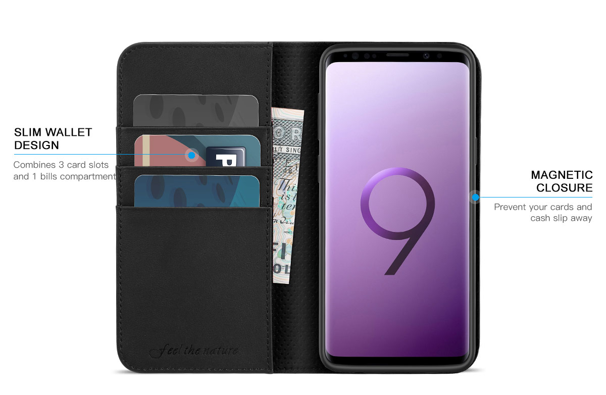 SHIELDON Samsung Galaxy S9 Wallet Case