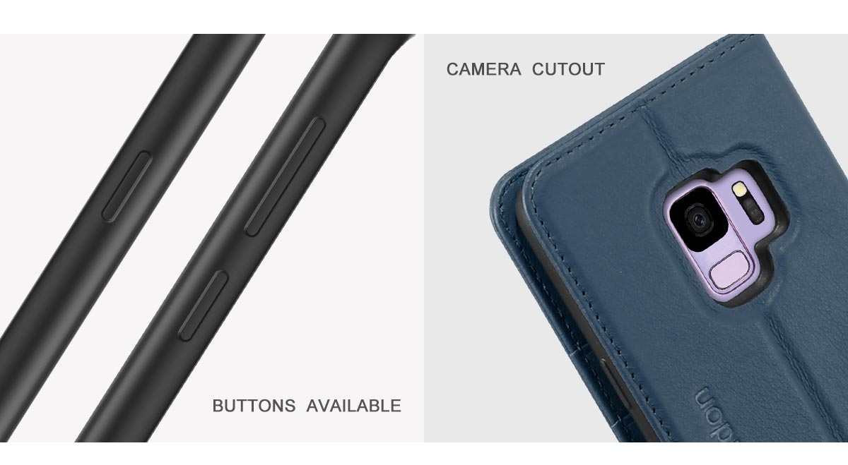 SHIELDON Samsung Galaxy S9 Genuine Leather Wallet Case