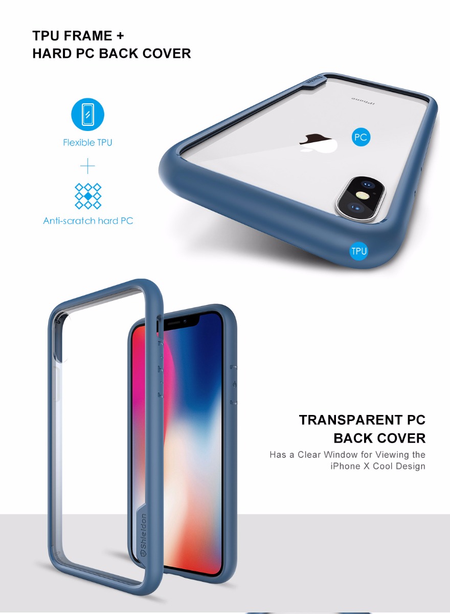 SHIELDON iPhone XS, iPhone X / iPhone 10 Protection Case - Glacier Series