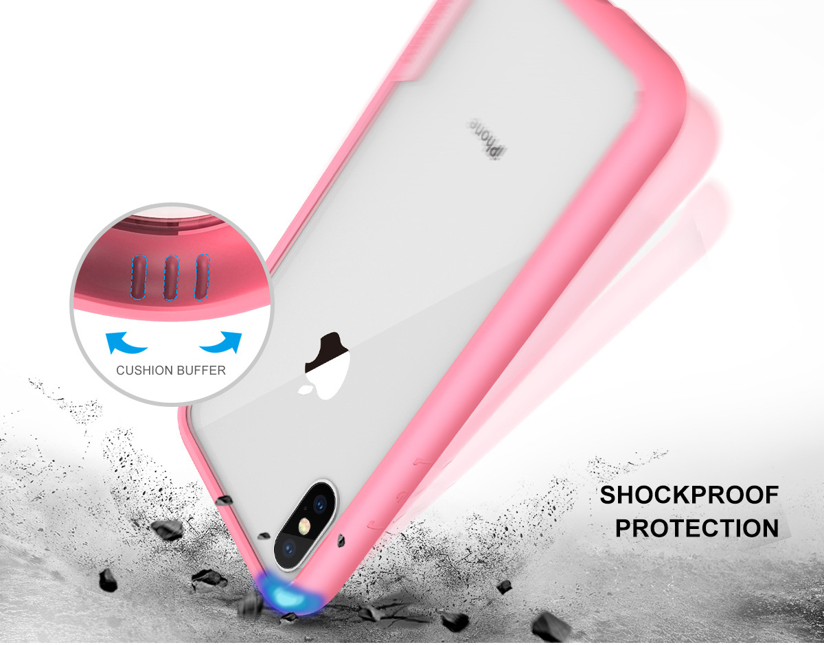 SHIELDON iPhone XS, iPhone X Case - Pink color TPU bumper Case