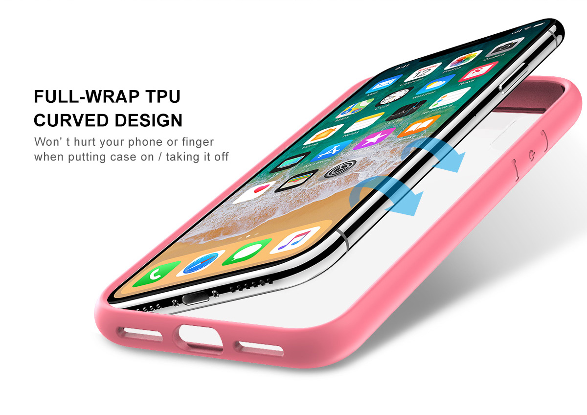 SHIELDON iPhone XS, iPhone X Case - Pink color TPU bumper Case