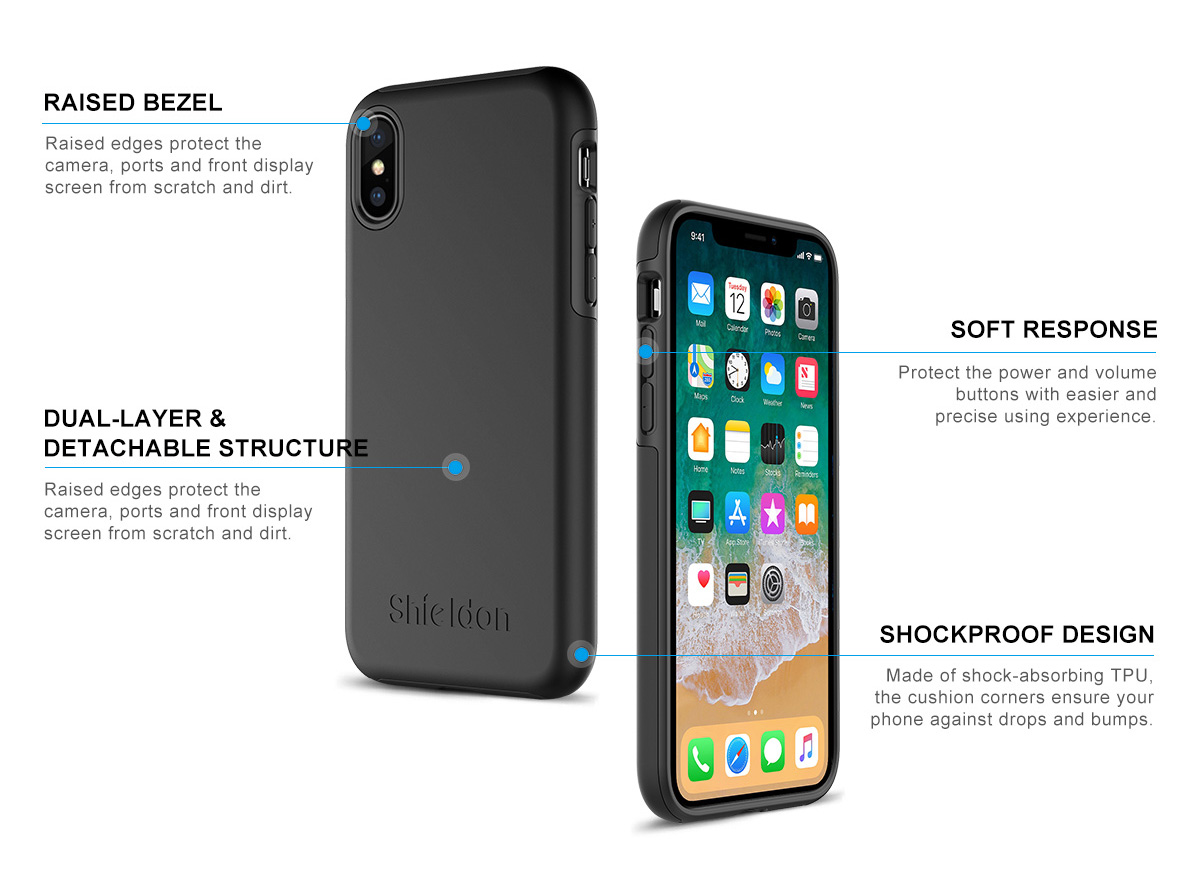Shieldon iPhone XS, iPhone X Drop Protection Case - Plateau Series