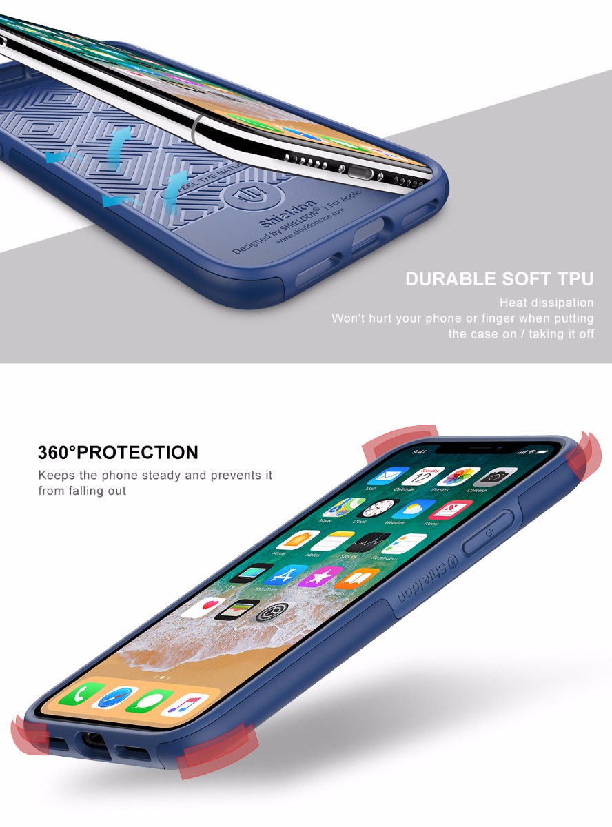 Shieldon iPhone XS, iPhone X Drop Protection Case - Plateau Series