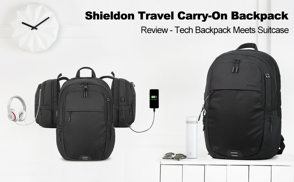 SHIELDON Travel Backpack, 15.6 Inch Lightweight Backpacks with USB ...