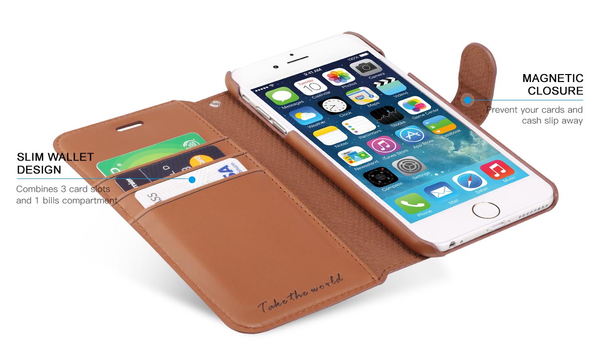 TUCCH iPhone 6S / 6 Plus Leather Wallet Phone Case
