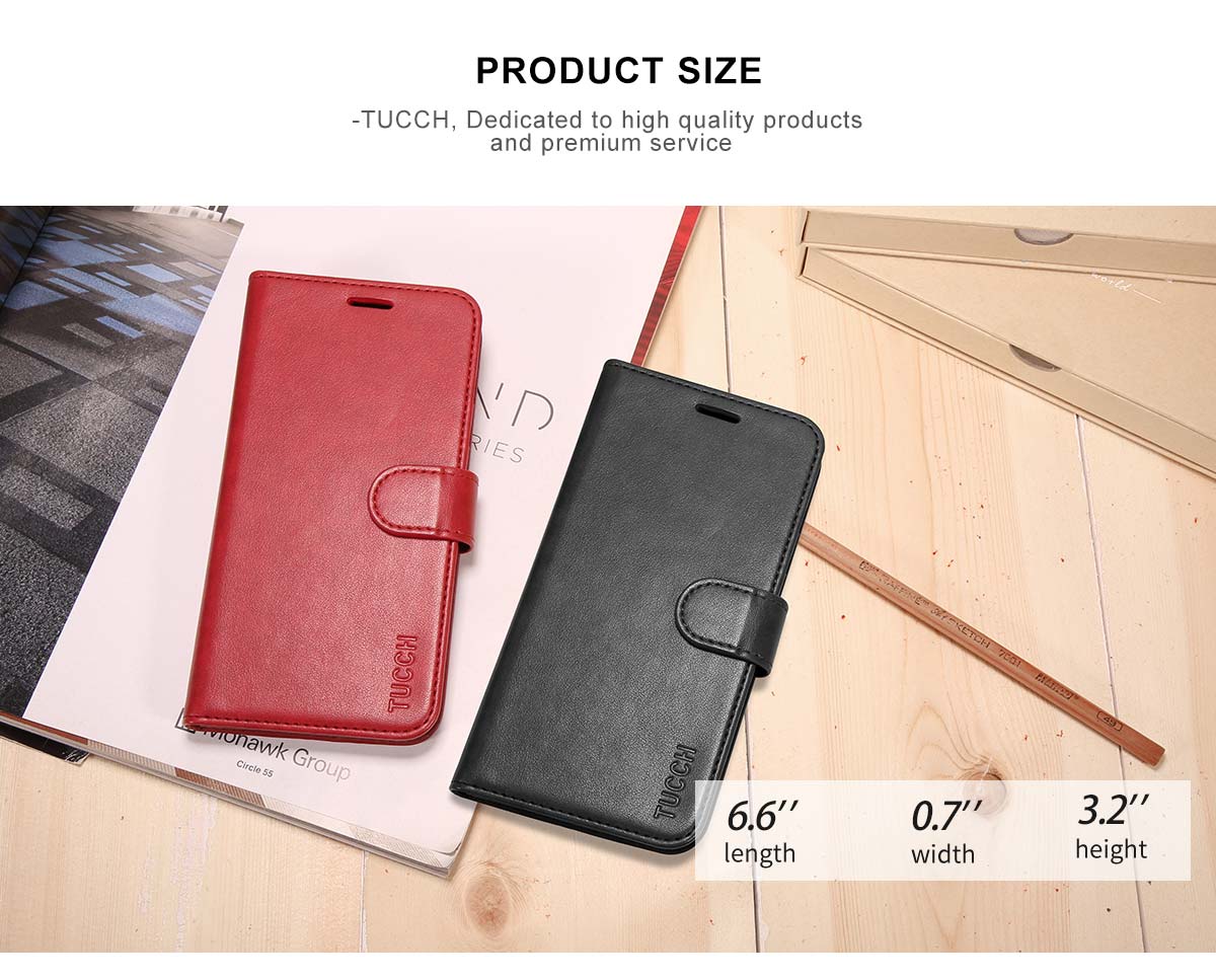 TUCCH iPhone 7 Plus PU Leather Wallet Case 