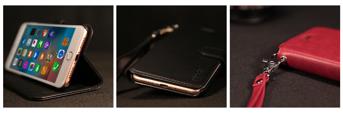 TUCCH iPhone 7 PU Leather Kickstand Case
