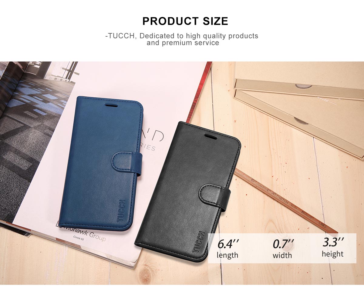 TUCCH iPhone 8 Plus PU Leather Wallet Case