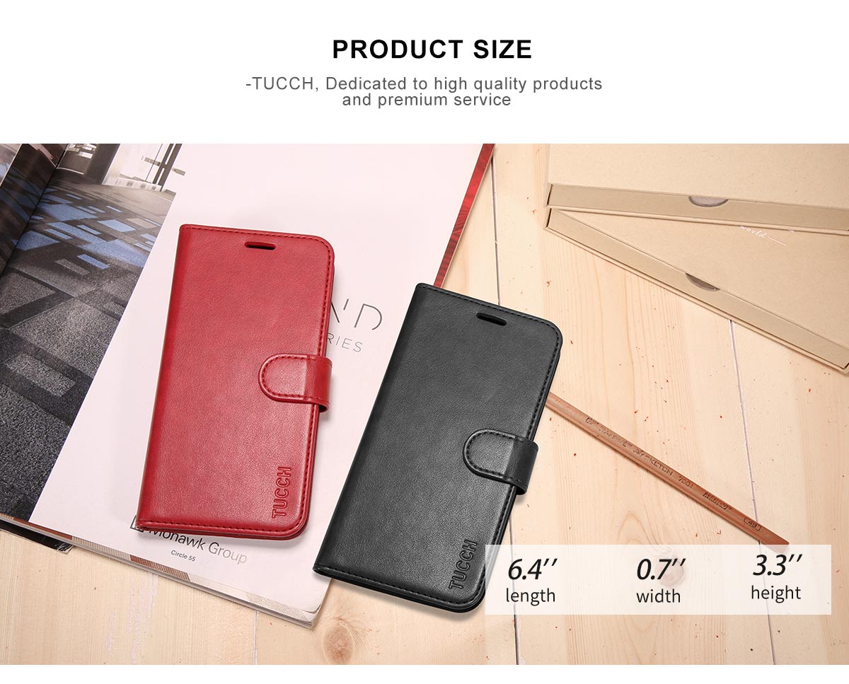 TUCCH iPhone 8 Plus PU Leather Case