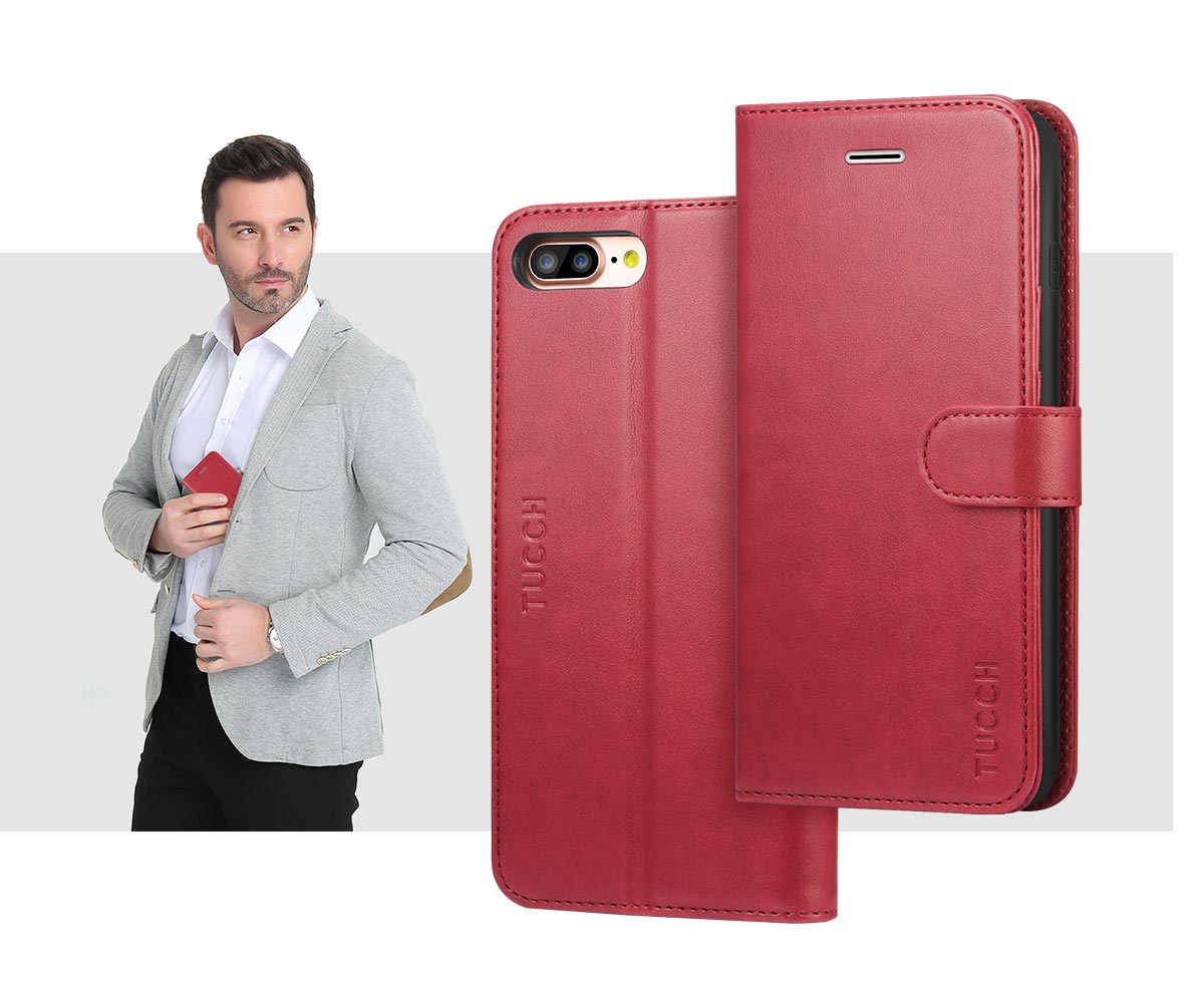 TUCCH iPhone 8 Plus PU Leather Case