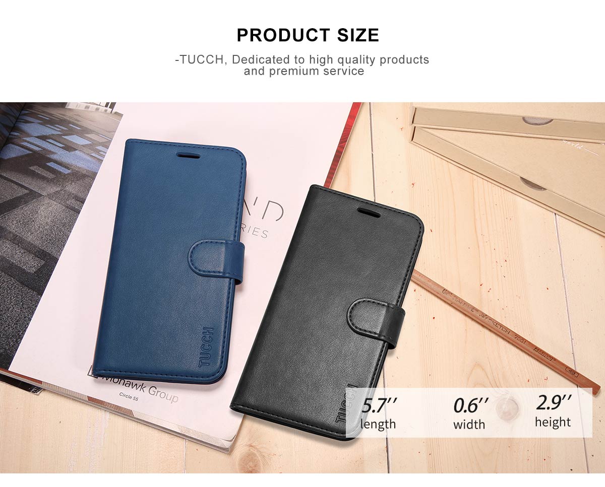 TUCCH iPhone 8 Leather Case with Stand Feature