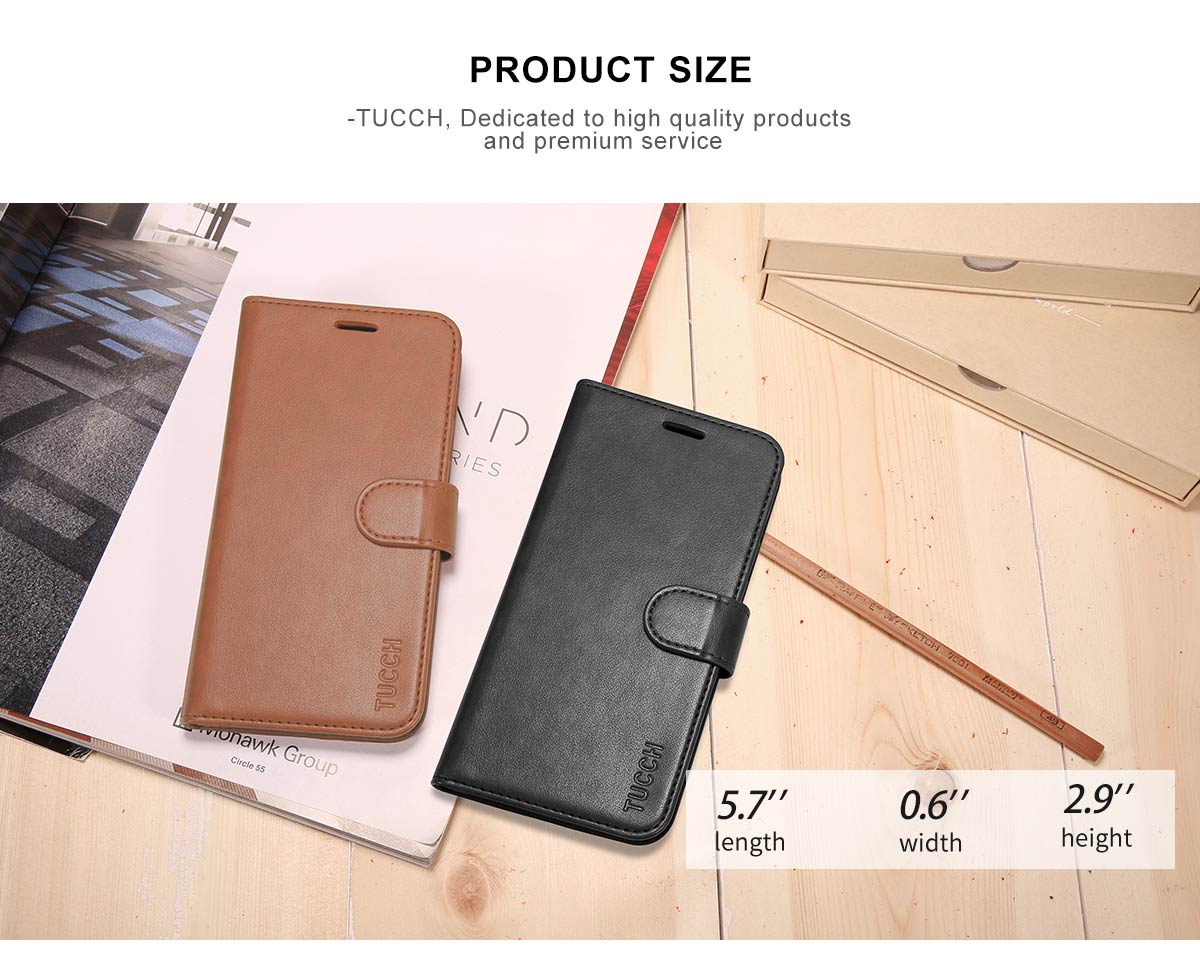 TUCCH iPhone 8 PU Leather Wallet Case