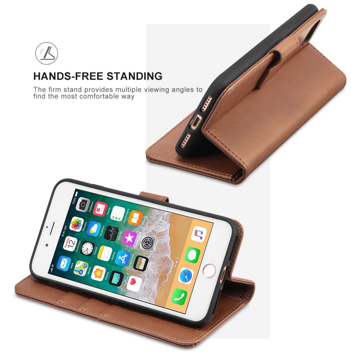 TUCCH iPhone 8 PU Leather Wallet Case