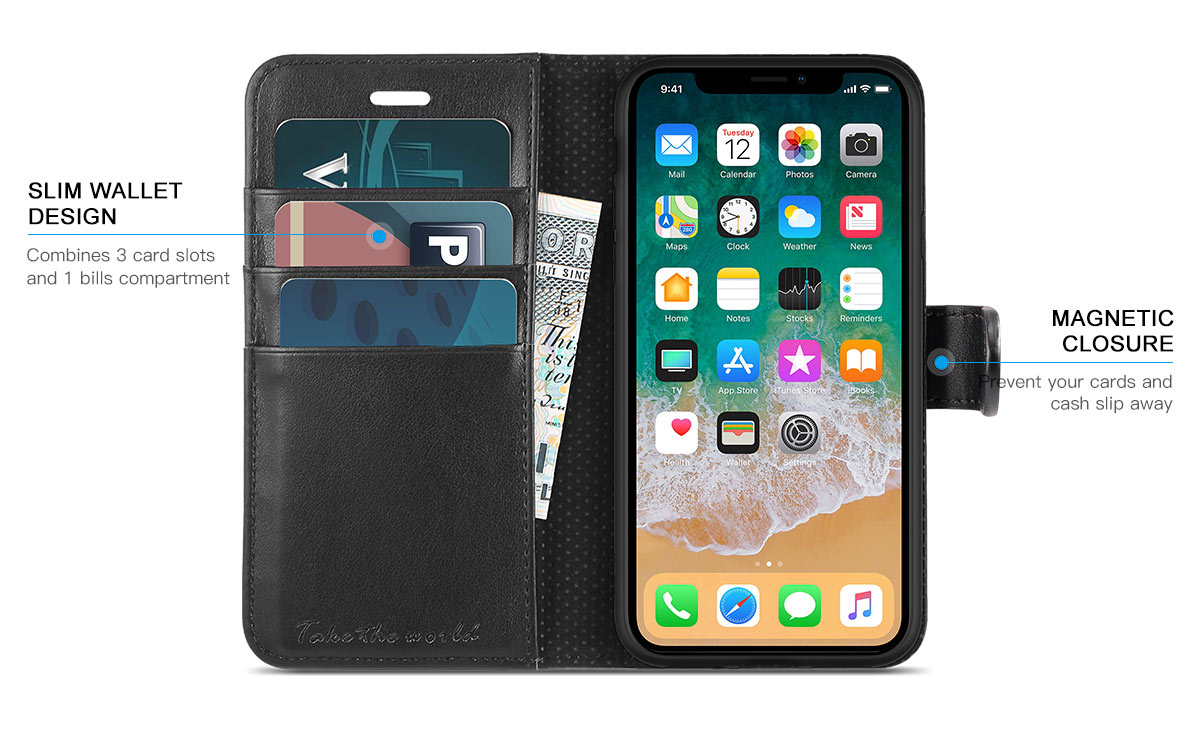 TUCCH iPhone X Wallet Case