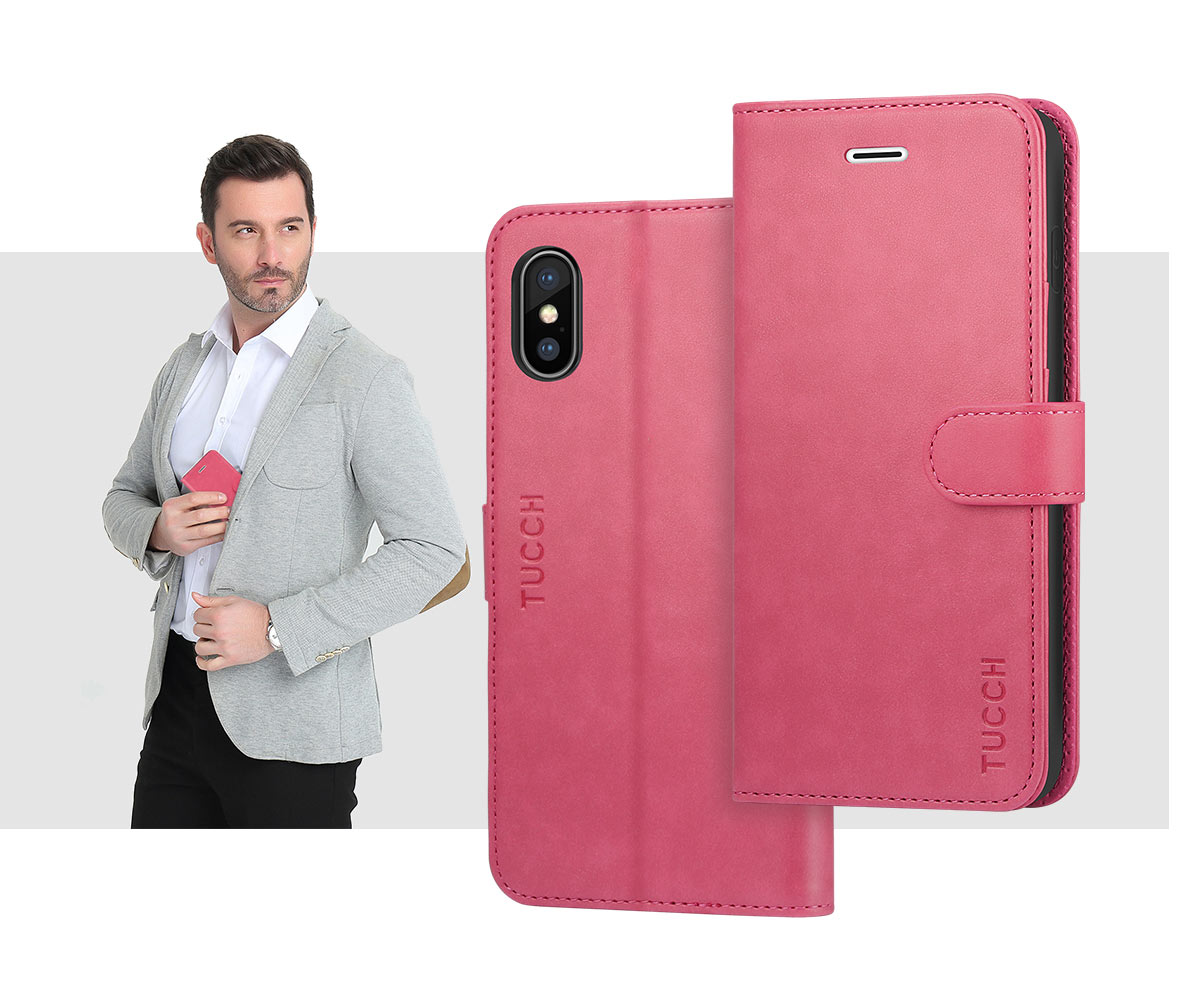TUCCH iPhone X PU Leather Case