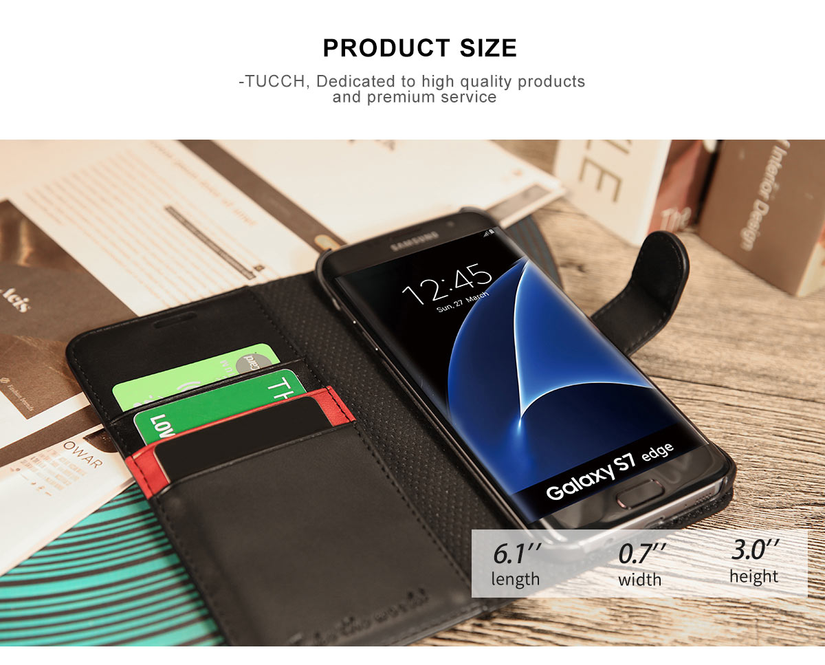TUCCH Galaxy S7 Edge Folio Wallet Case