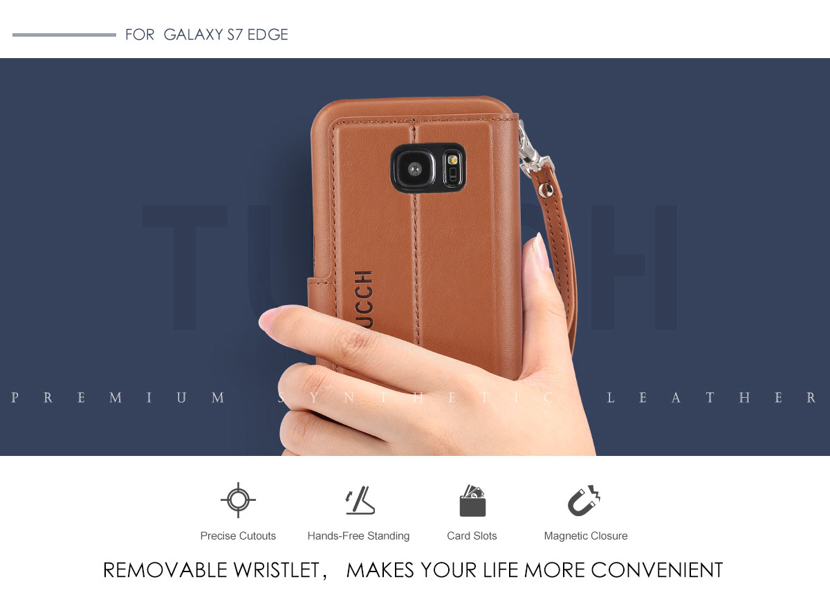 TUCCH Galaxy S7 Edge Flip Folio Case