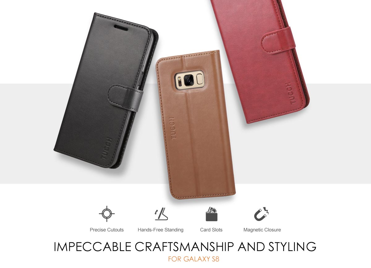 TUCCH Samsung S8 Flip Leather Book Case