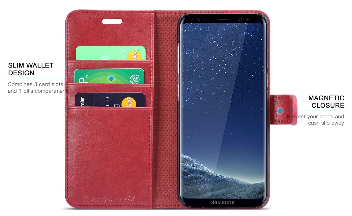 TUCCH Samsung S8 Flip Leather Book Case
