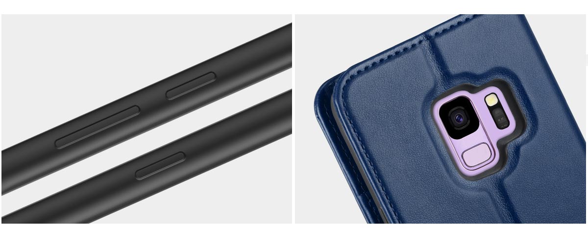 TUCCH Samsung S9 Premium PU Leather Flip Folio Case 