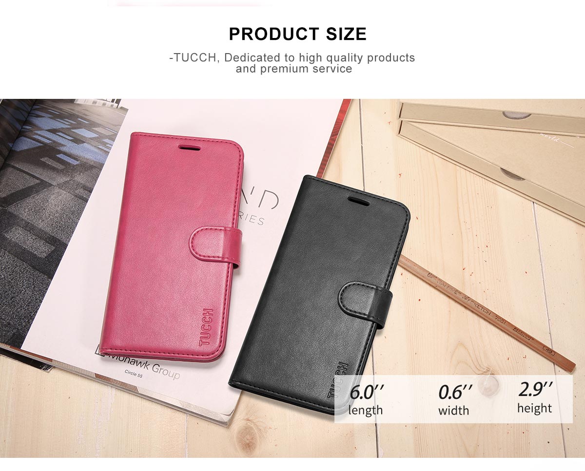 TUCCH Samsung Galaxy S9 PU Leather Flip Folio Wallet Case 
